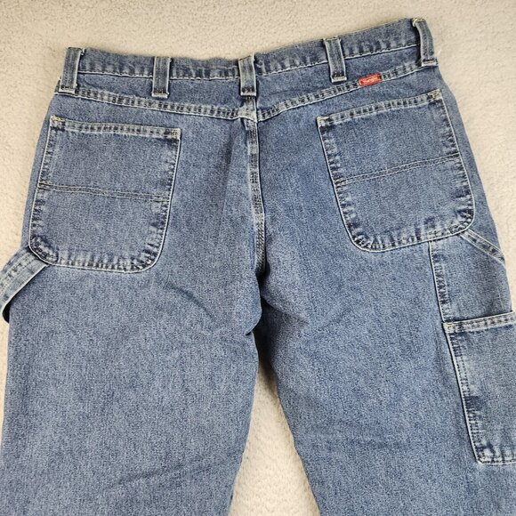 Wrangler Fleece Lined Carpenter Jeans Men's 36x32 Relaxed Blue Denim Workwear - Picture 14 of 14